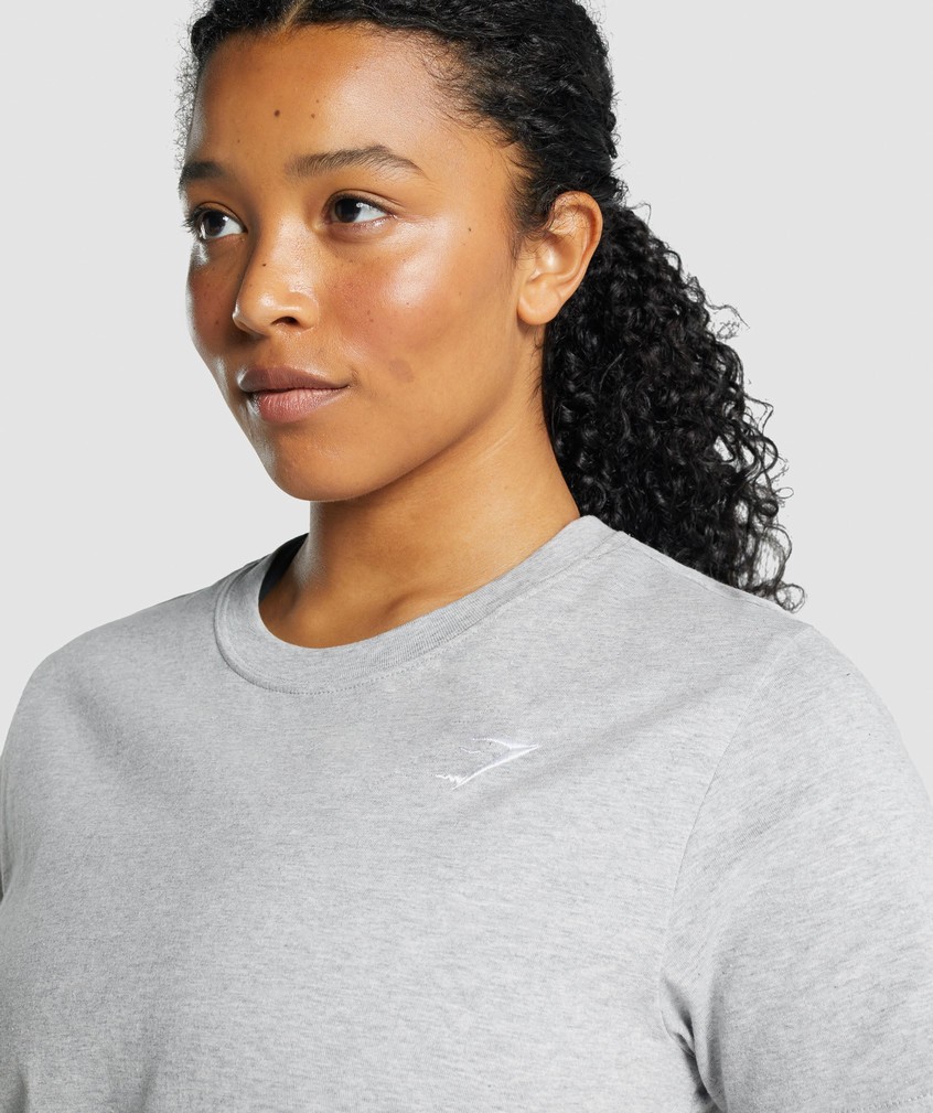 Light Grey Women's Gymshark Training Basic Tee T-Shirts | USA-87145