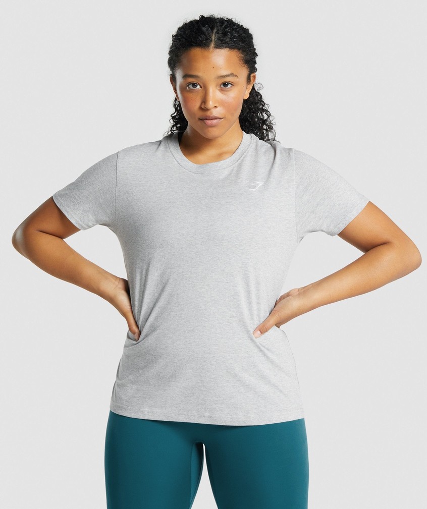 Light Grey Women\'s Gymshark Training Basic Tee T-Shirts | USA-87145