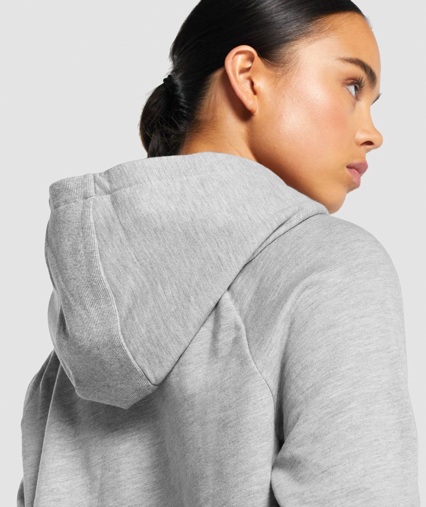 Light Grey Women's Gymshark Training Cropped Hoodie | USA-94387