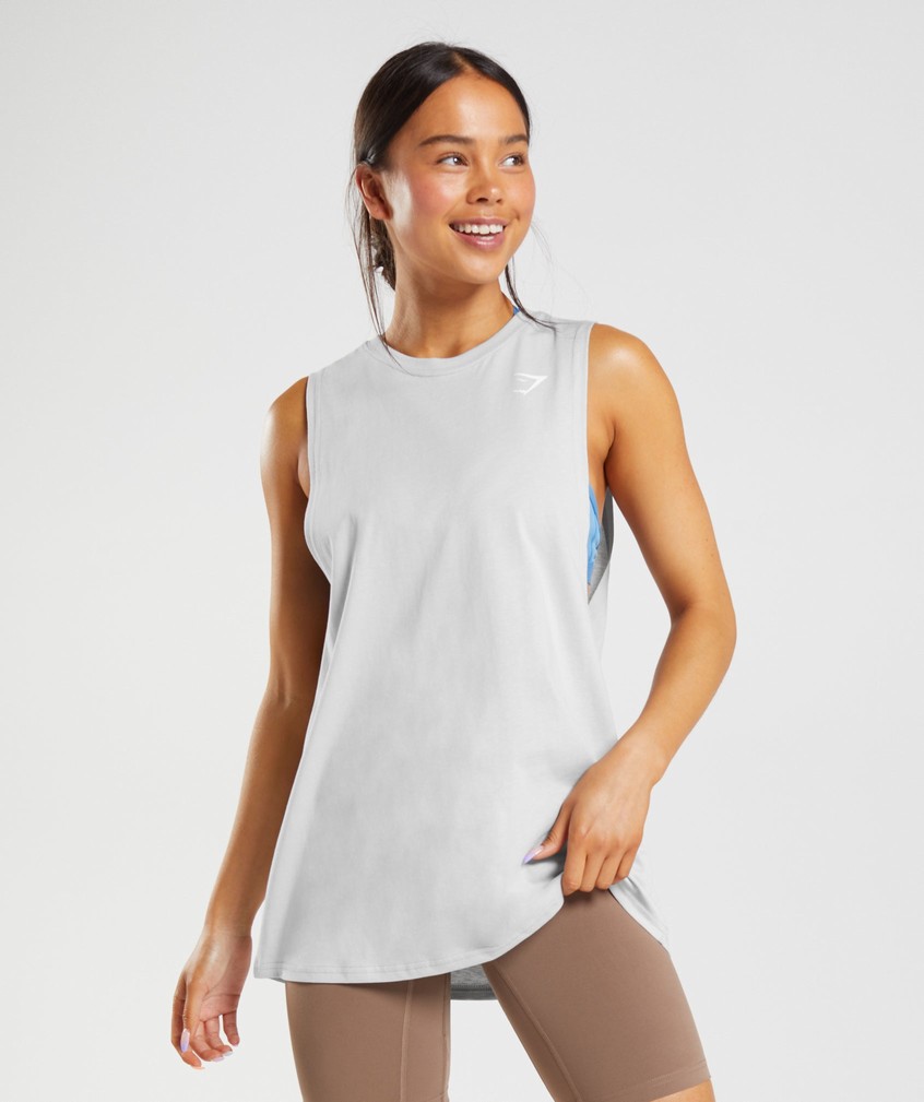 Light Grey Women\'s Gymshark Training Drop Arm Tank | USA-47291