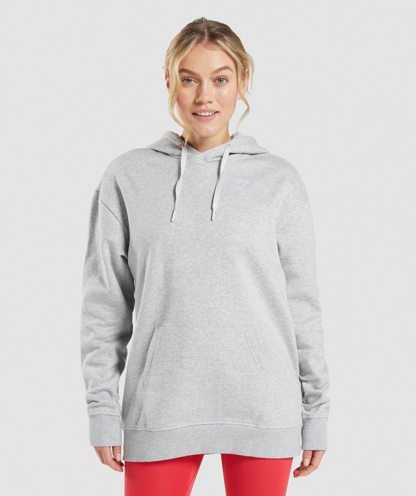 Light Grey Women\'s Gymshark Training Oversized Hoodie | USA-28104