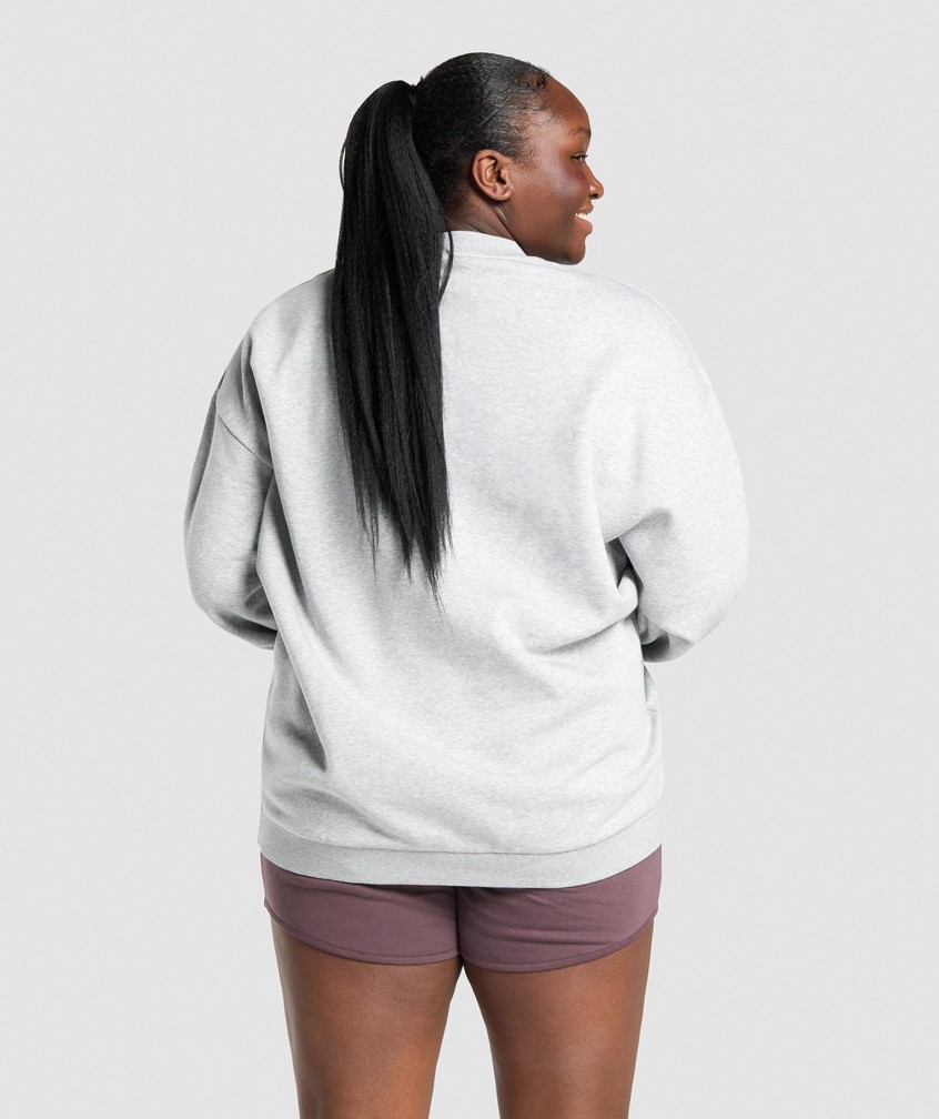 Light Grey Women's Gymshark Training Oversized Swea Pullover | USA-62714