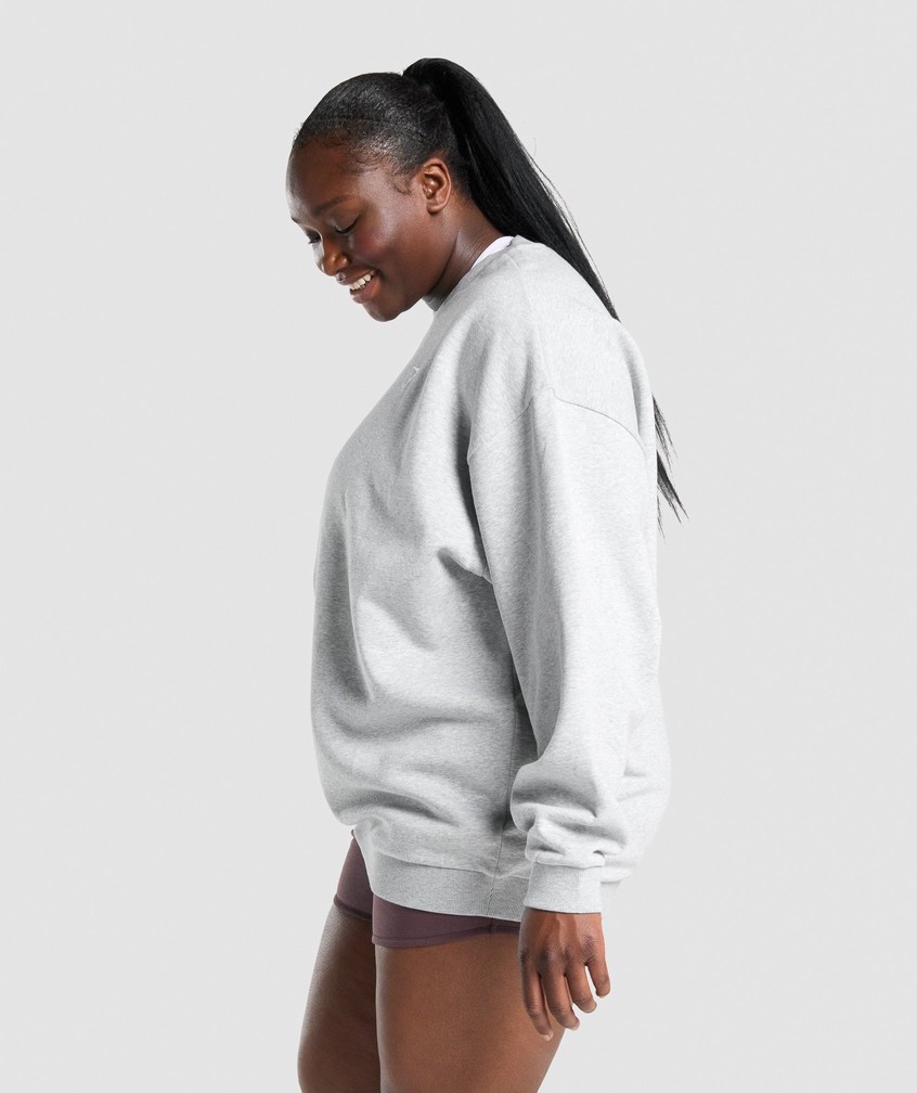 Light Grey Women's Gymshark Training Oversized Swea Pullover | USA-62714