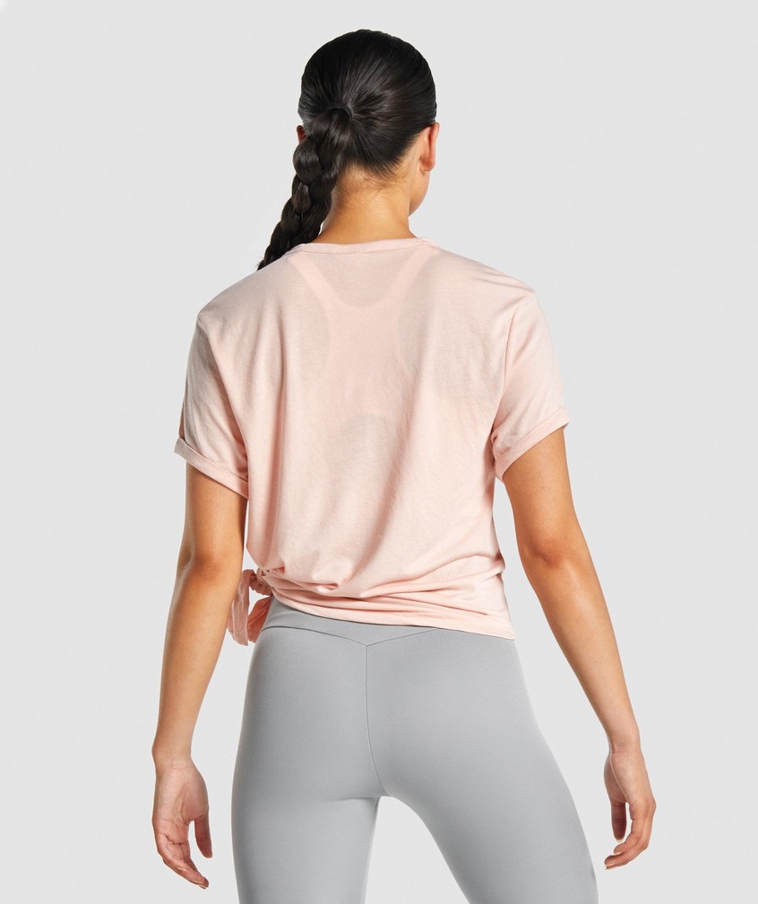 Light Pink Women's Gymshark Essential T-Shirts | USA-07598