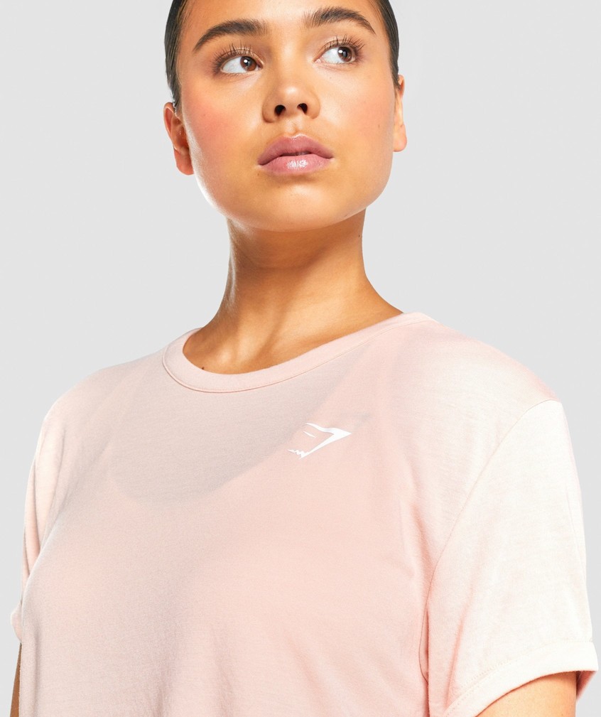 Light Pink Women's Gymshark Essential T-Shirts | USA-07598