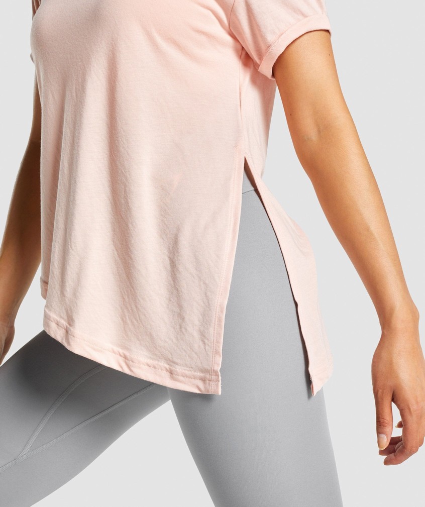 Light Pink Women's Gymshark Essential T-Shirts | USA-07598