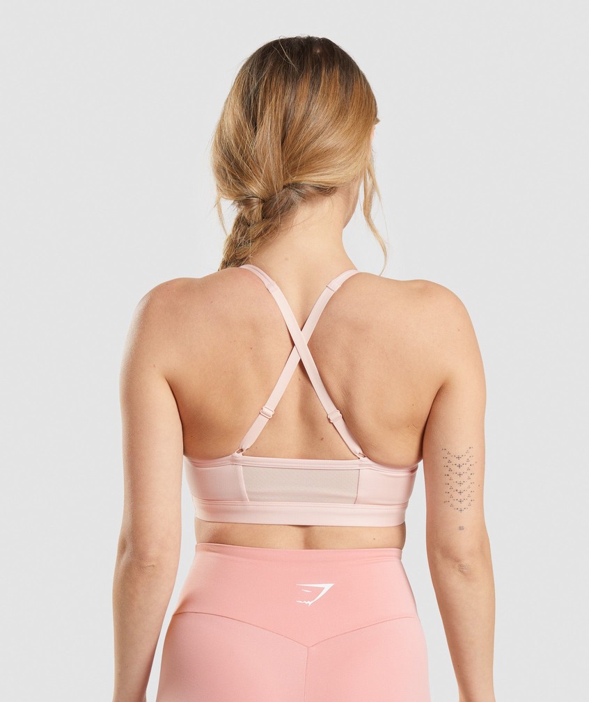 Light Pink Women's Gymshark Ruched Sports Bra | USA-57860