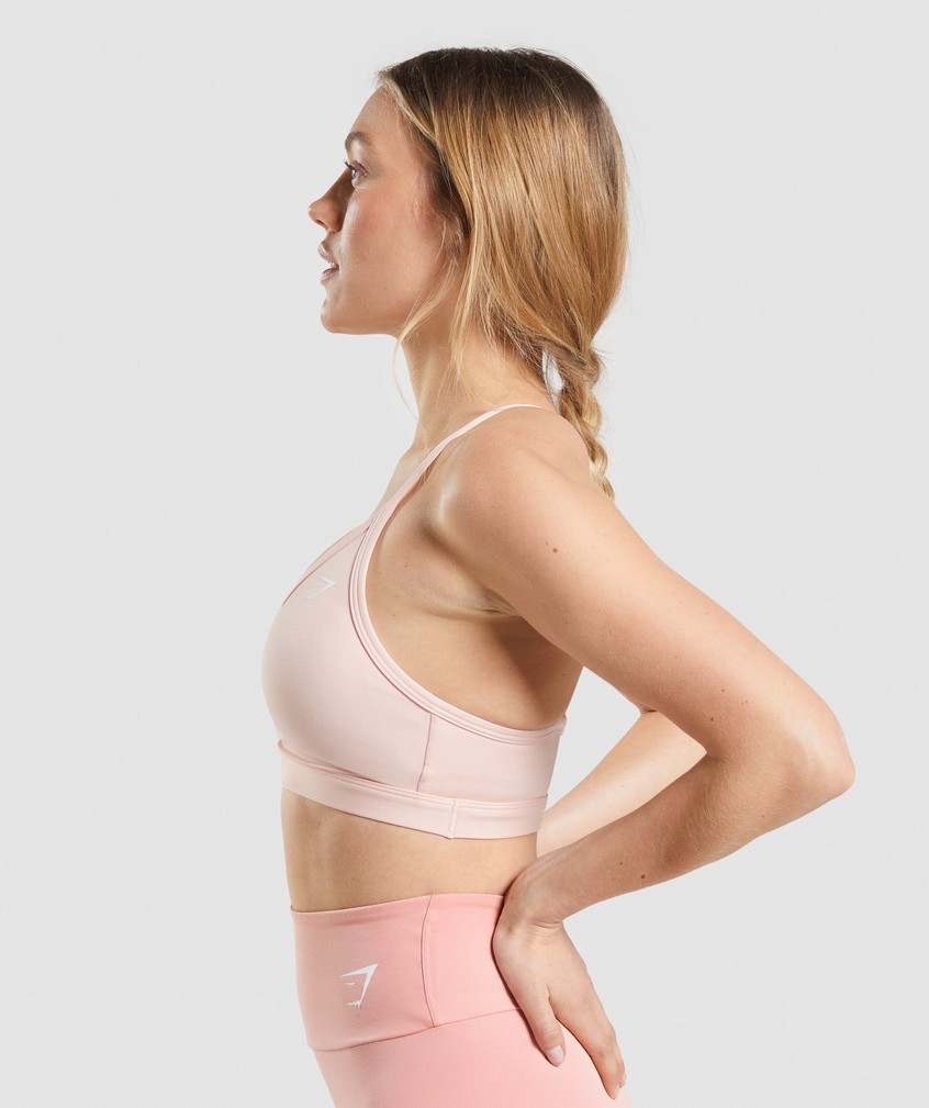 Light Pink Women's Gymshark Ruched Sports Bra | USA-57860