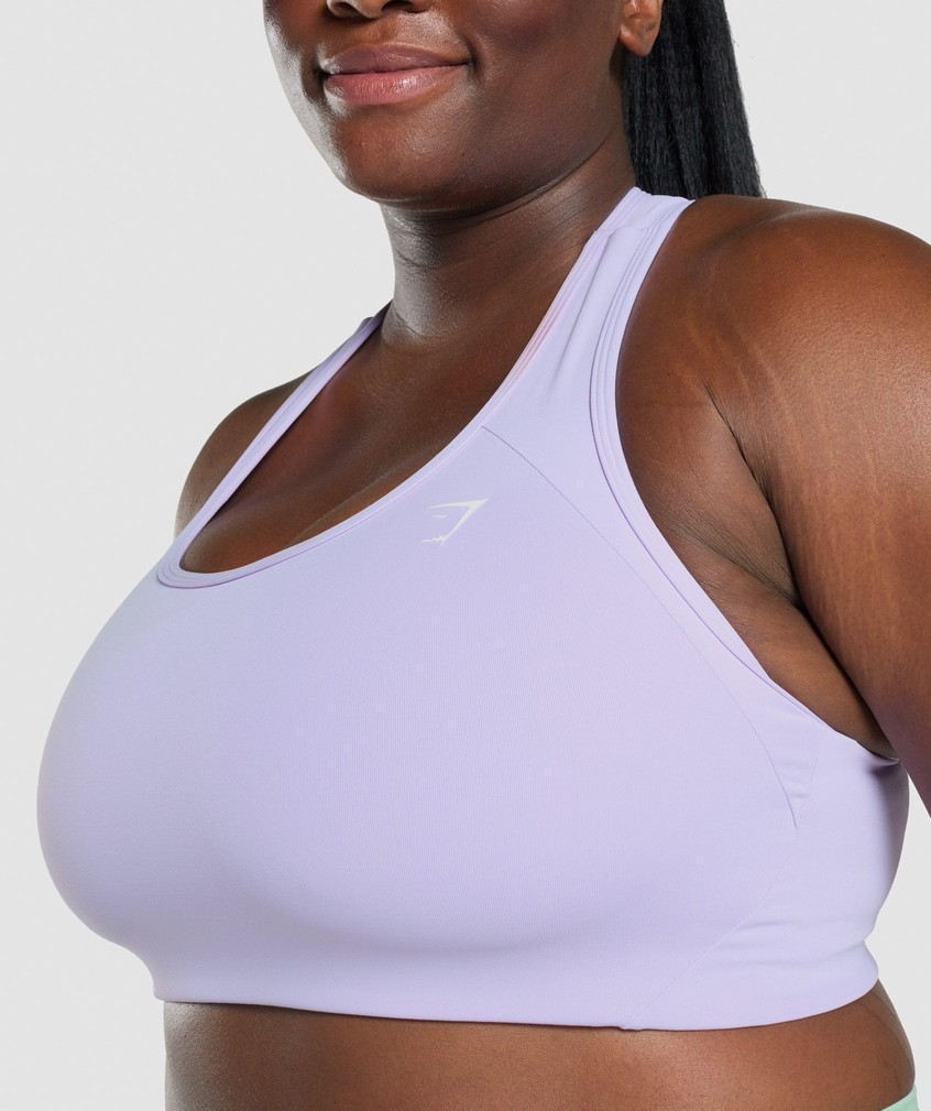 Light Purple Women's Gymshark Essential Racer Back Sports Bra | USA-61984