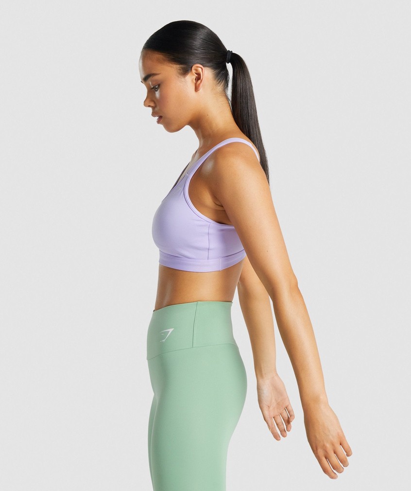 Light Purple Women's Gymshark Scoop Neck Sports Bra | USA-32408