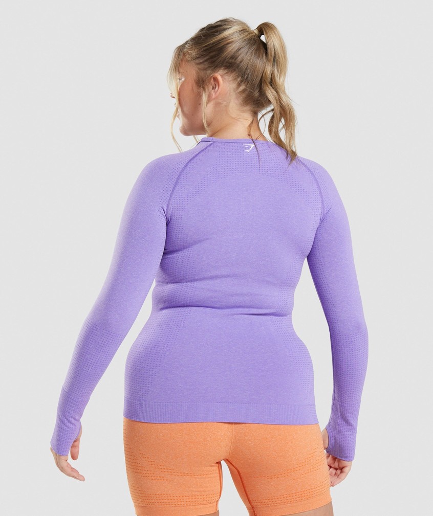 Light Purple Women's Gymshark Vital Seamless 2.0 Long Sleeve Top T-Shirts | USA-46127