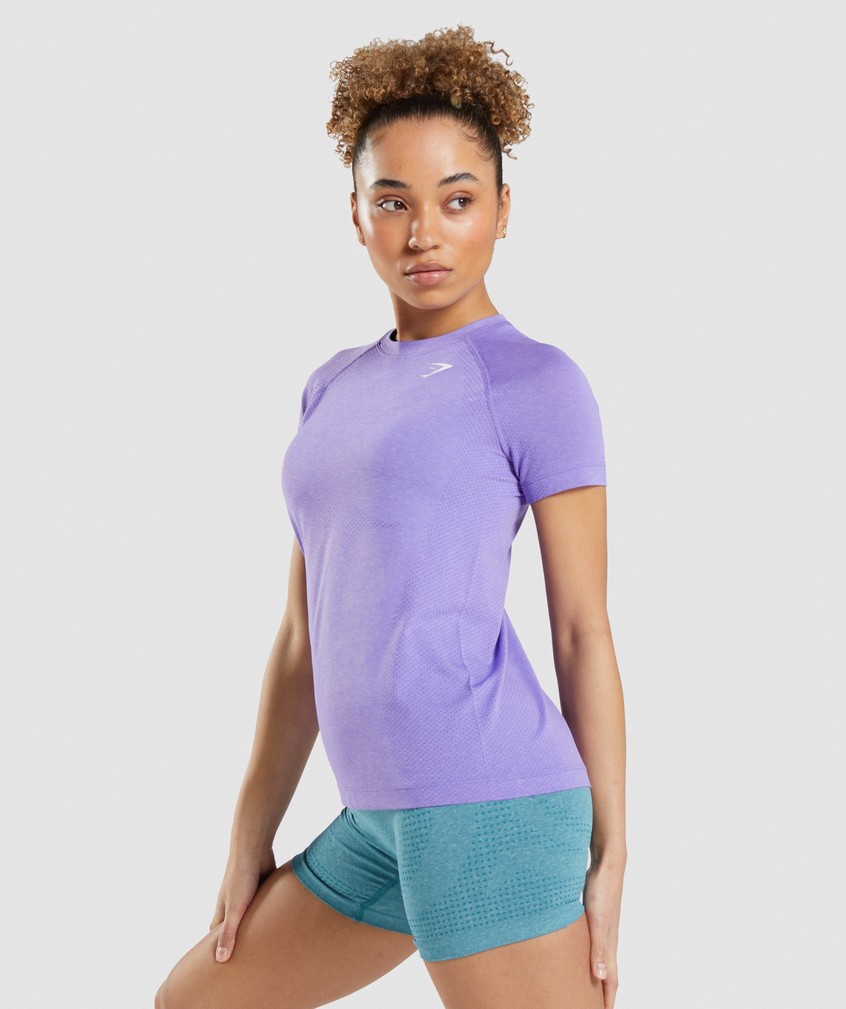 Light Purple Women's Gymshark Vital Seamless 2.0 Light T-Shirts | USA-84306