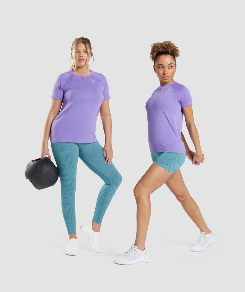 Light Purple Women's Gymshark Vital Seamless 2.0 Light T-Shirts | USA-84306