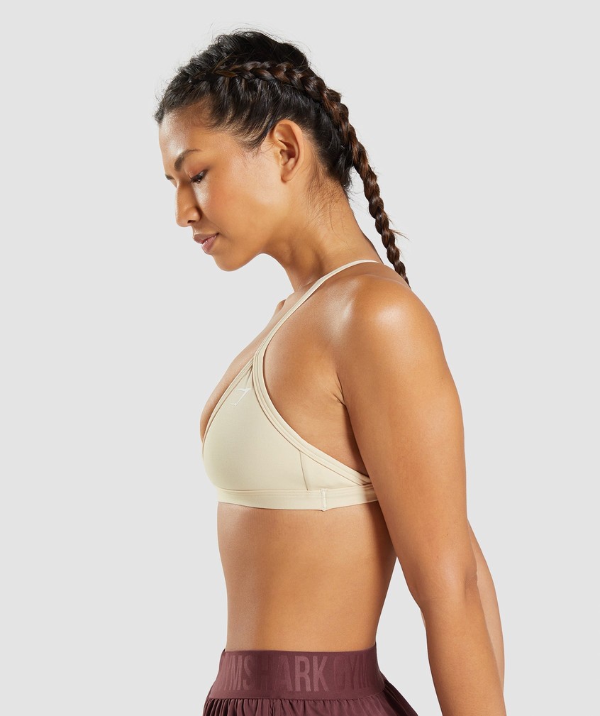 Light Yellow Brown Women's Gymshark Minimal Sports Bra | USA-96251