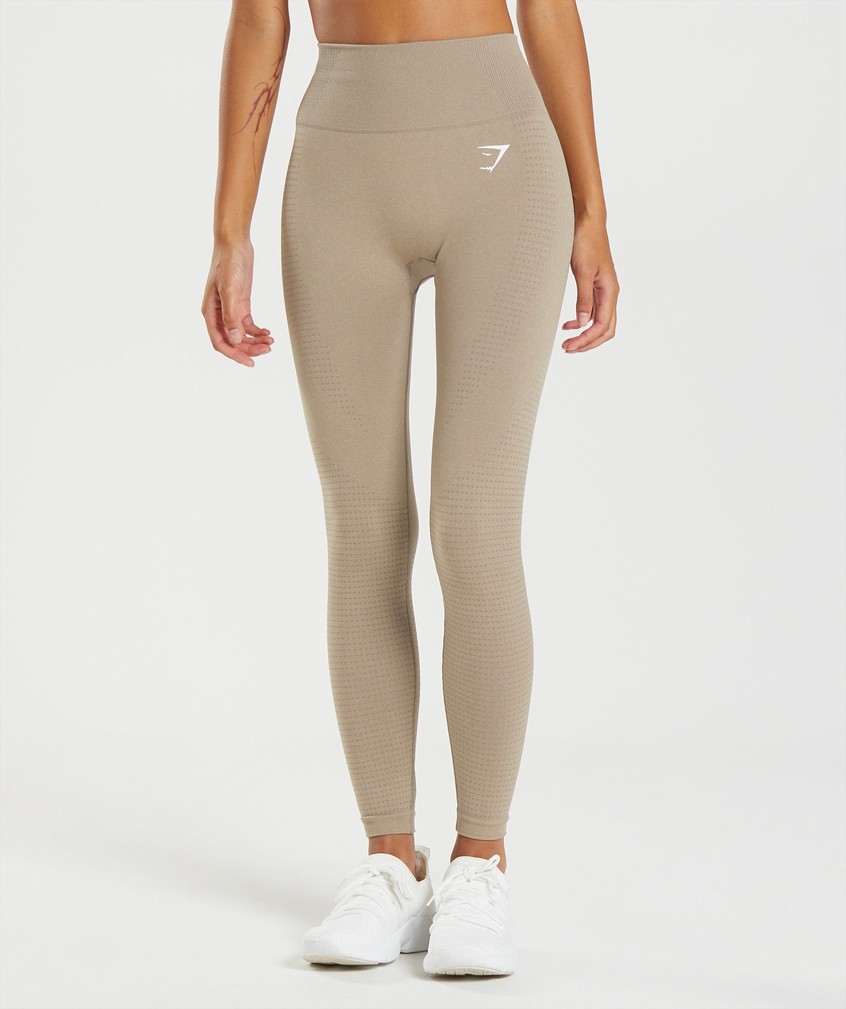 Light Yellow Brown Women's Gymshark Vital Seamless 2.0 Leggings | USA-59873