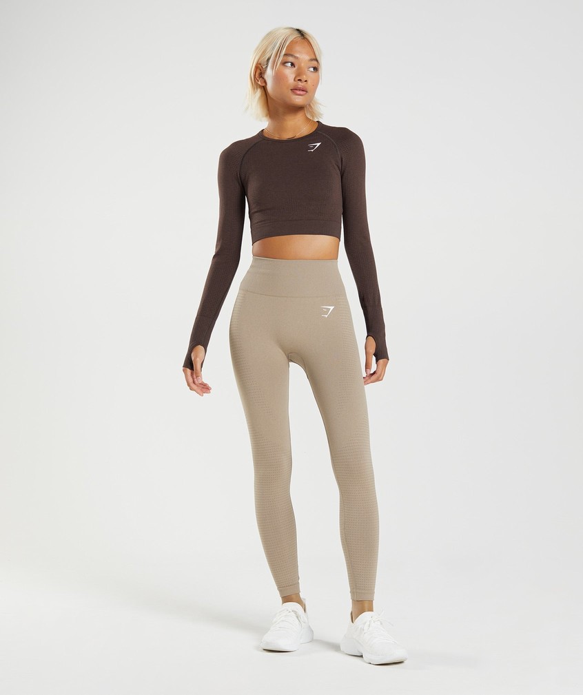 Light Yellow Brown Women's Gymshark Vital Seamless 2.0 Leggings | USA-59873