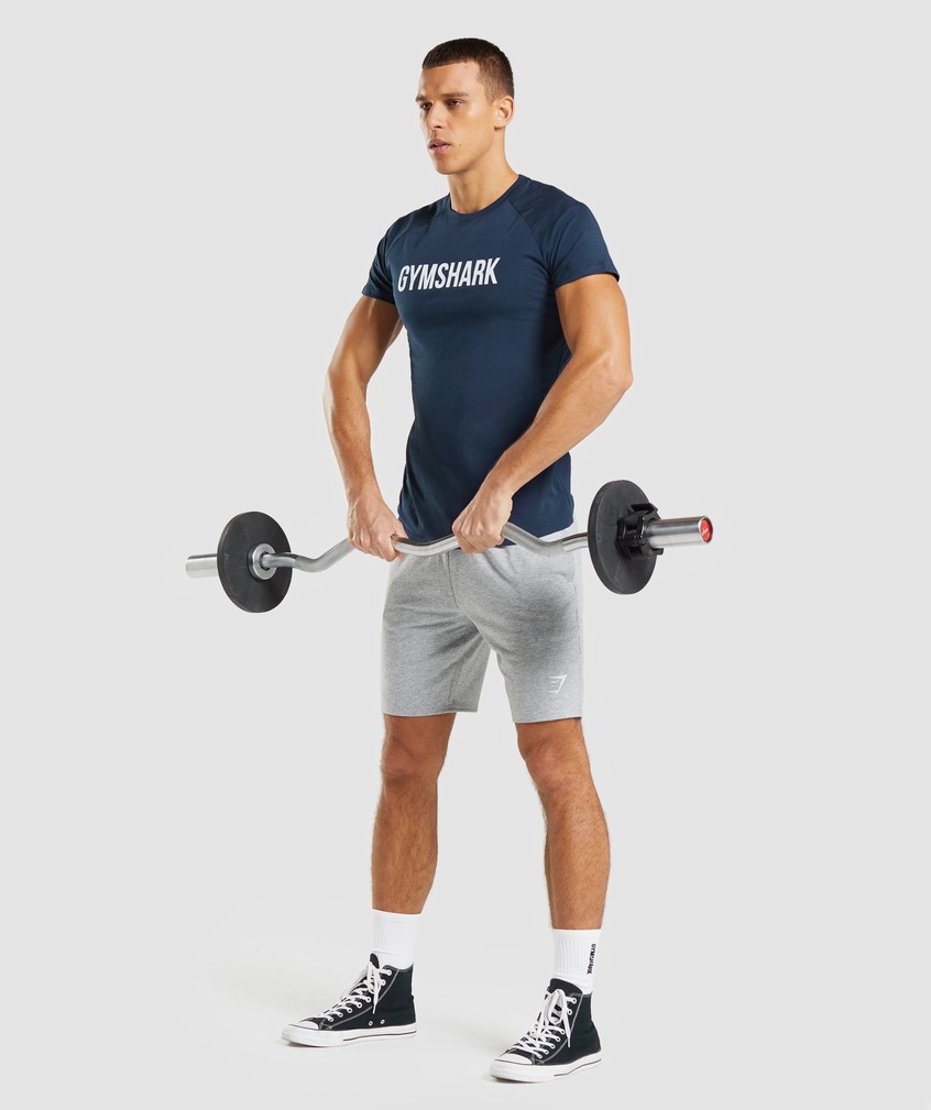 Navy Men's Gymshark Apollo T-Shirts | USA-74689