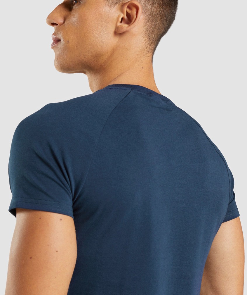 Navy Men's Gymshark Apollo T-Shirts | USA-74689