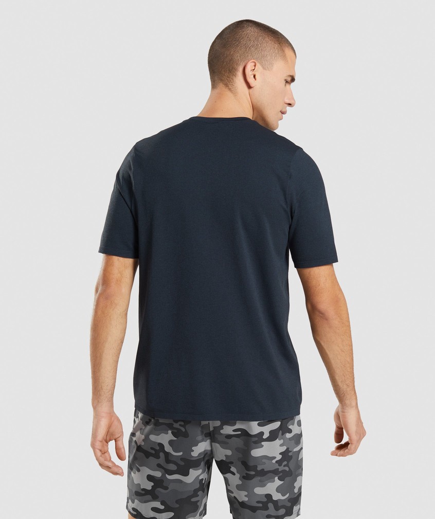 Navy Men's Gymshark Arrival Seamless T-Shirts | USA-58276