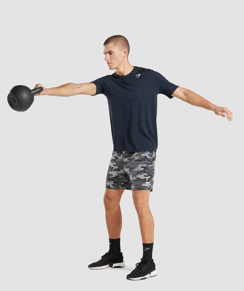 Navy Men's Gymshark Arrival Seamless T-Shirts | USA-58276