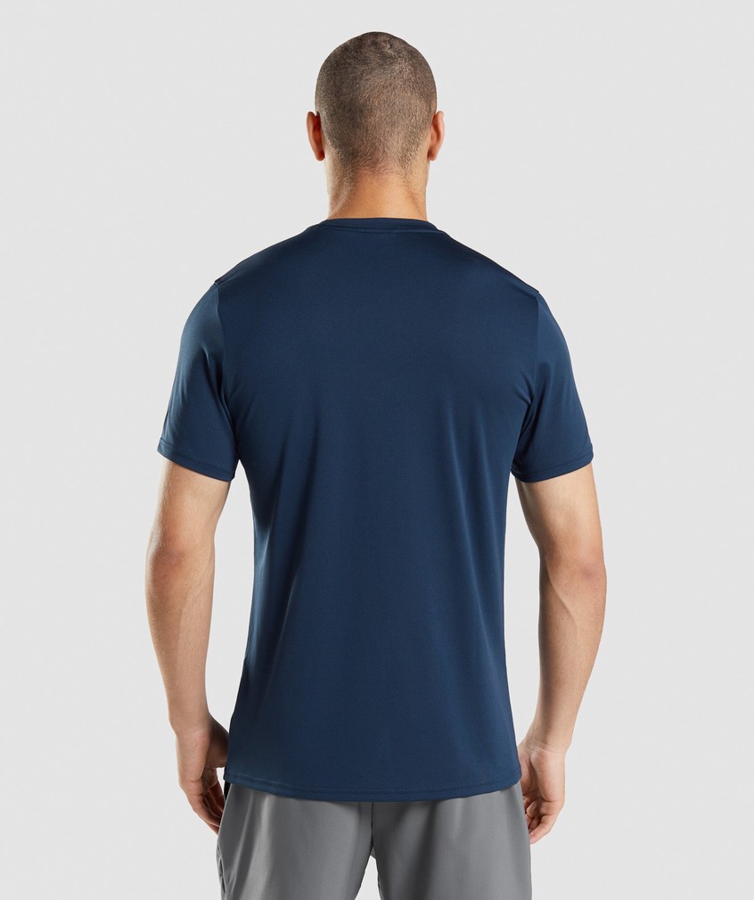 Navy Men's Gymshark Arrival T-Shirts | USA-87315