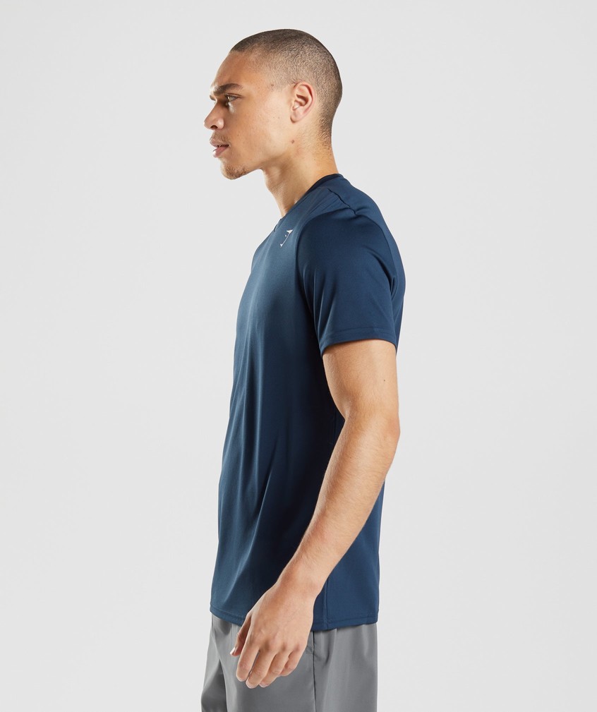 Navy Men's Gymshark Arrival T-Shirts | USA-87315