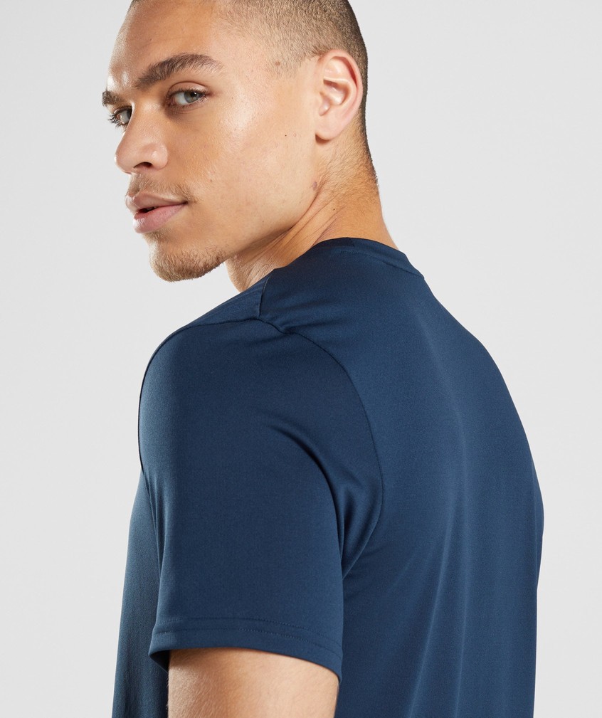 Navy Men's Gymshark Arrival T-Shirts | USA-87315