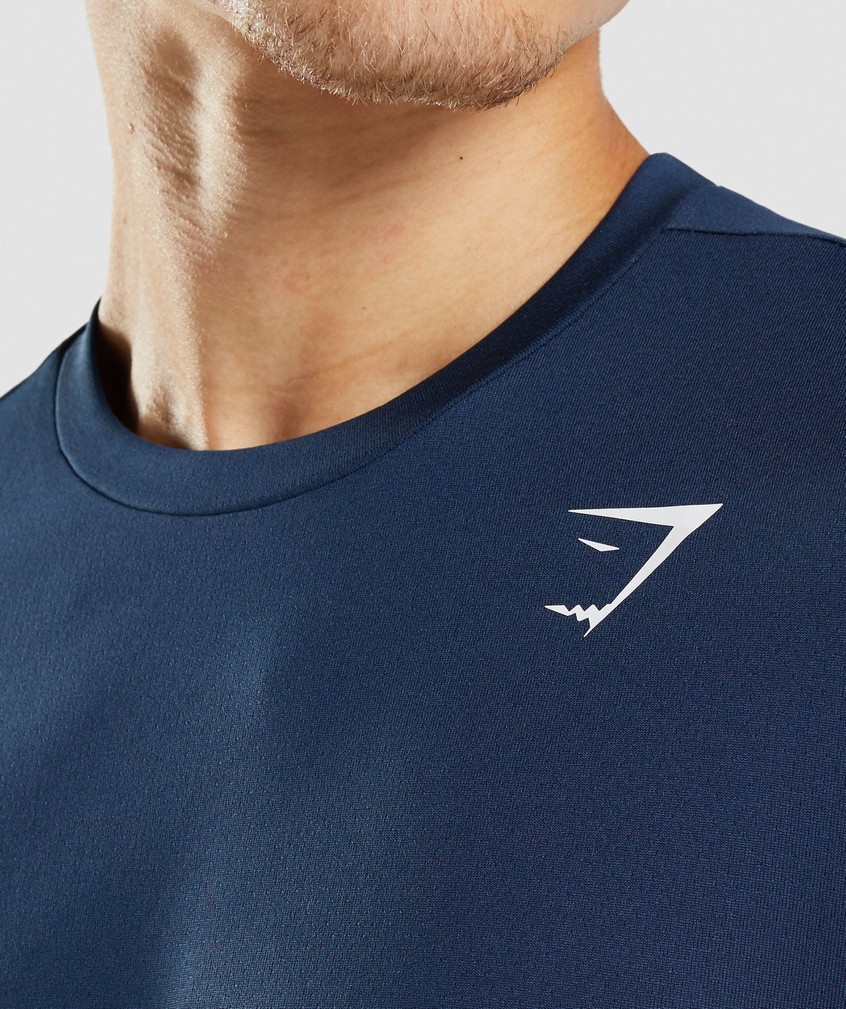 Navy Men's Gymshark Arrival T-Shirts | USA-87315