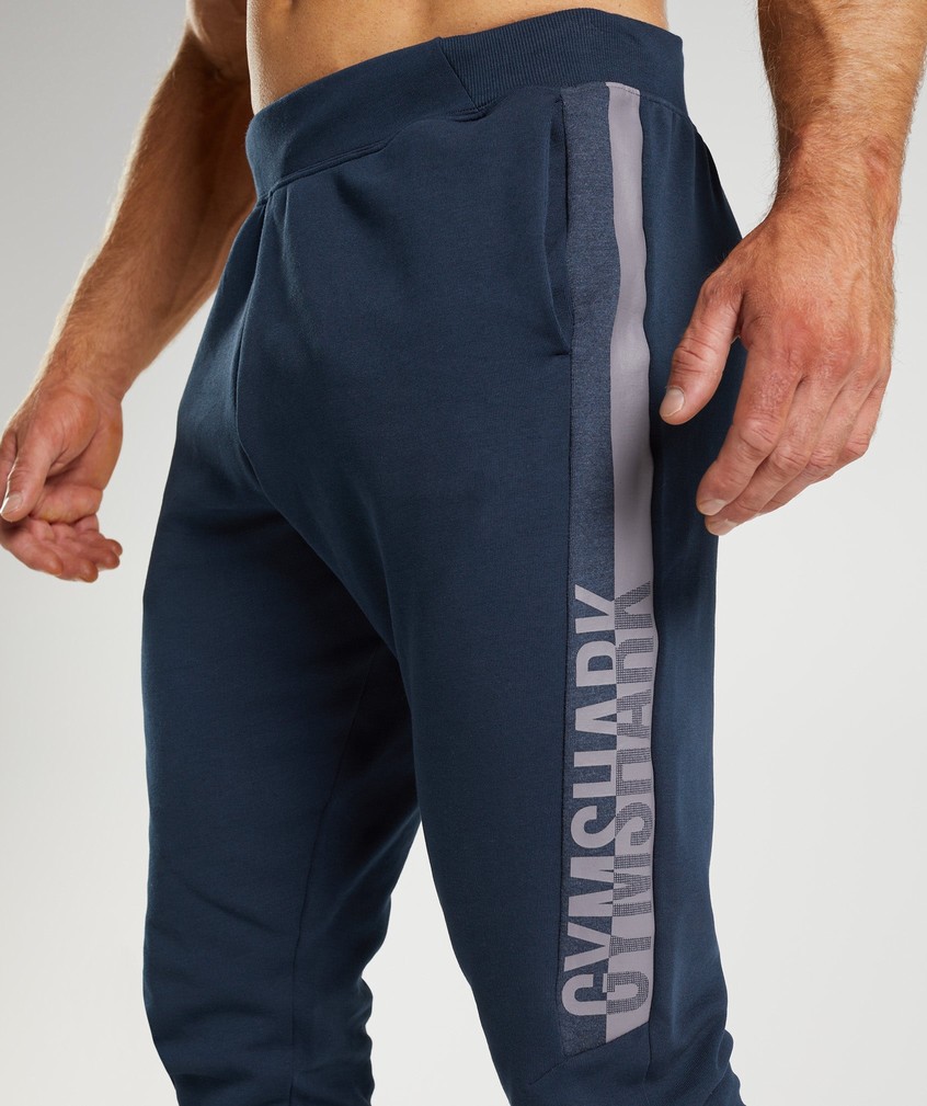 Navy Men's Gymshark Bold React Joggers | USA-76289