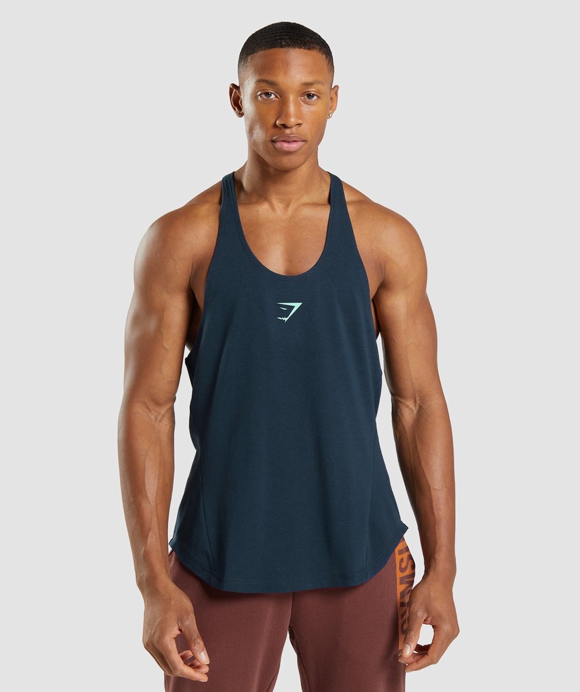 Navy Men's Gymshark Bold Stringer | USA-37084