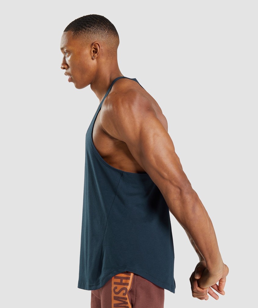 Navy Men's Gymshark Bold Stringer | USA-37084