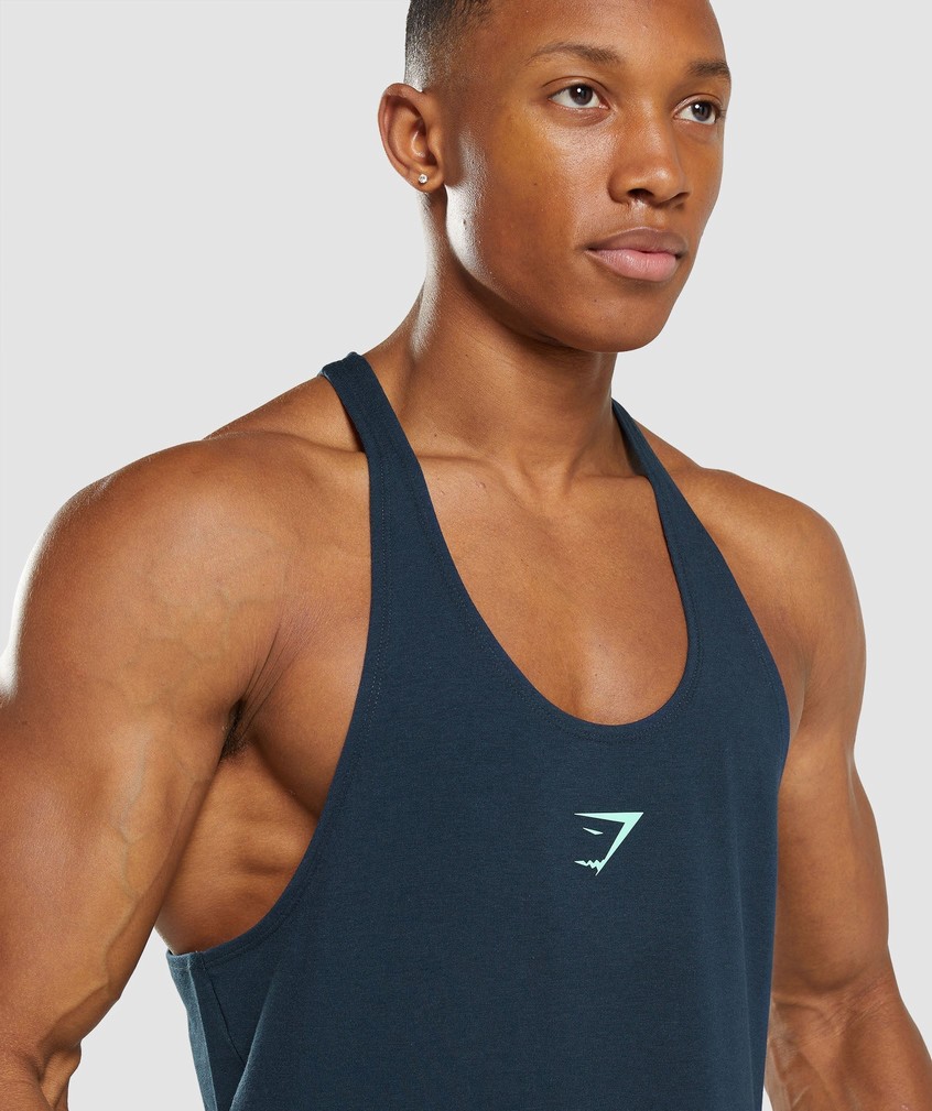 Navy Men's Gymshark Bold Stringer | USA-37084