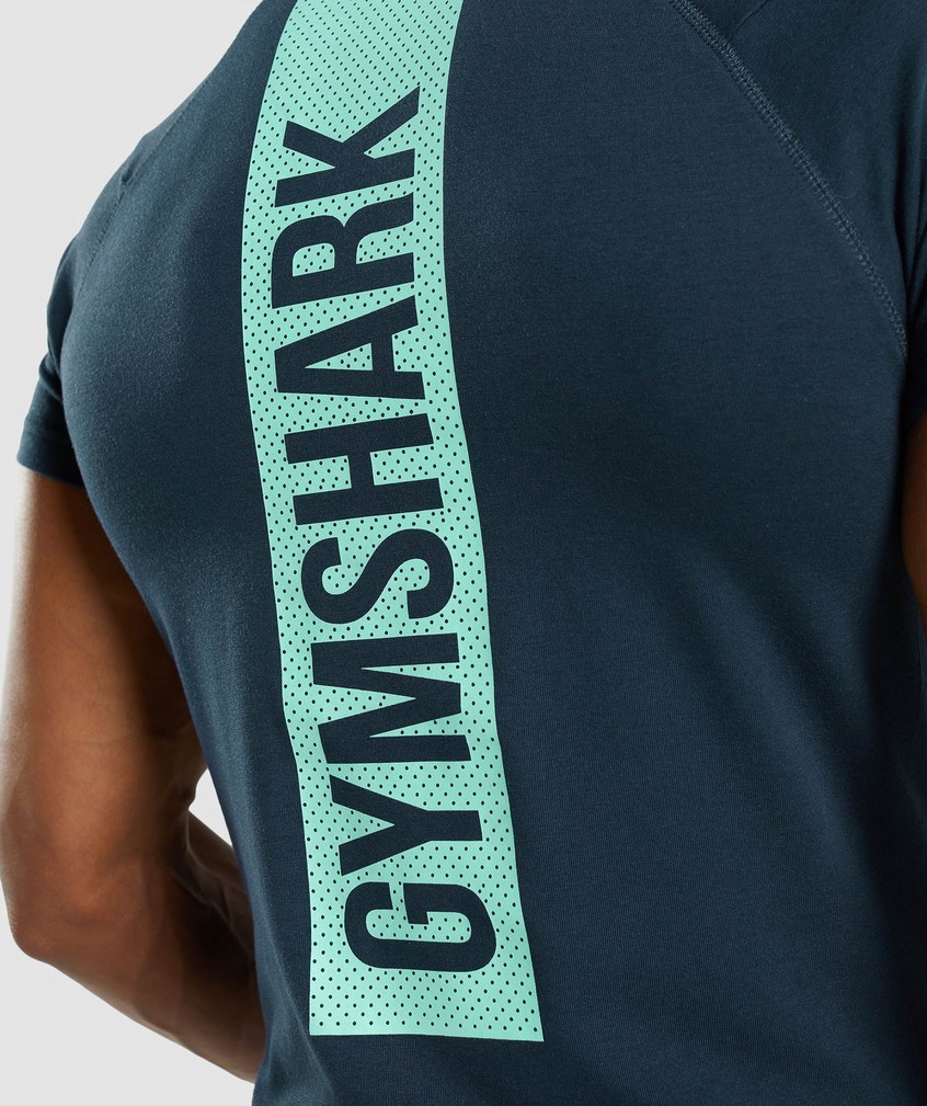 Navy Men's Gymshark Bold T-Shirts | USA-56918