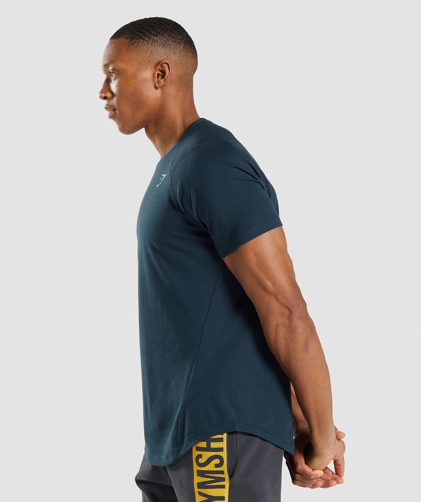 Navy Men's Gymshark Bold T-Shirts | USA-76385