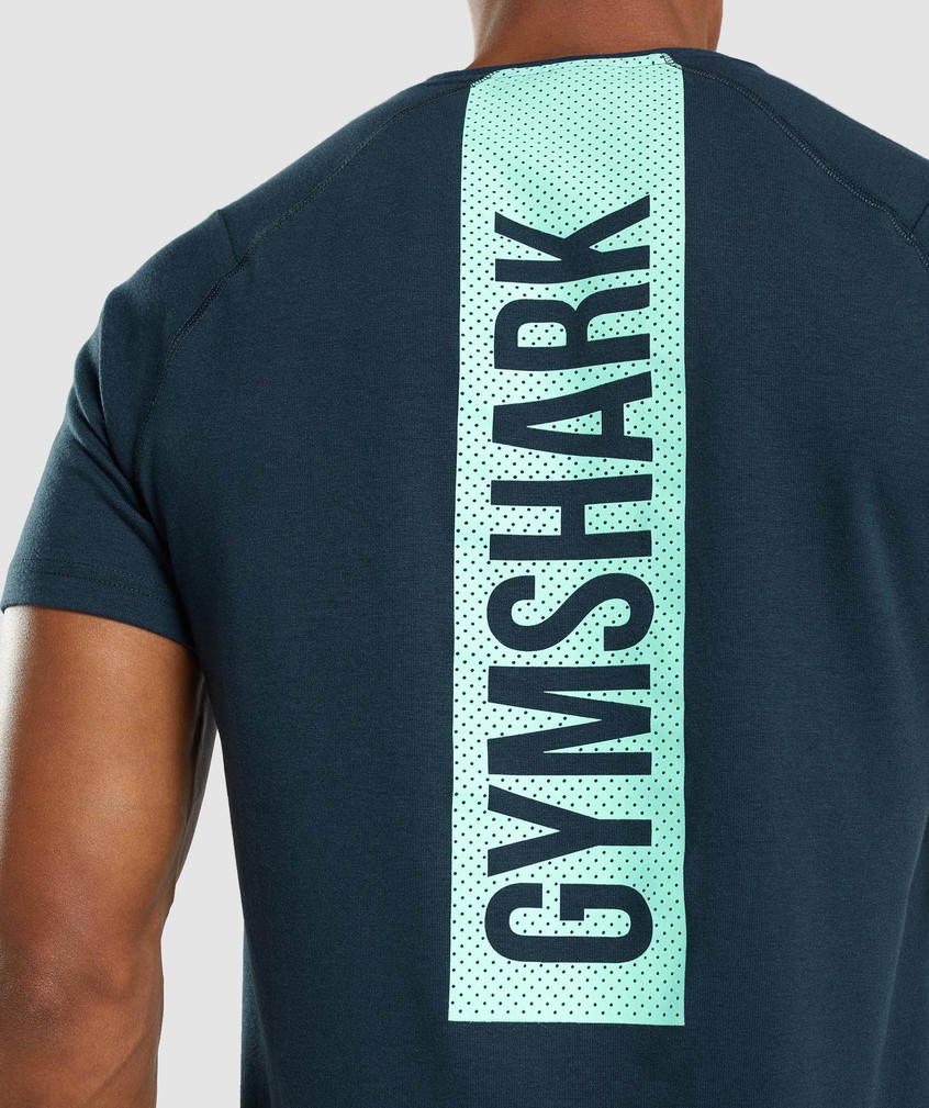 Navy Men's Gymshark Bold T-Shirts | USA-76385