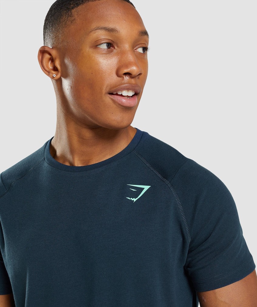 Navy Men's Gymshark Bold T-Shirts | USA-76385