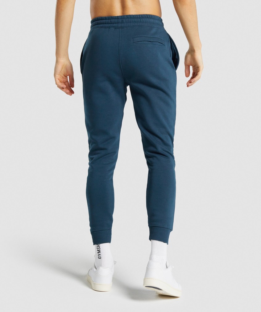 Navy Men's Gymshark Crest Joggers | USA-20465