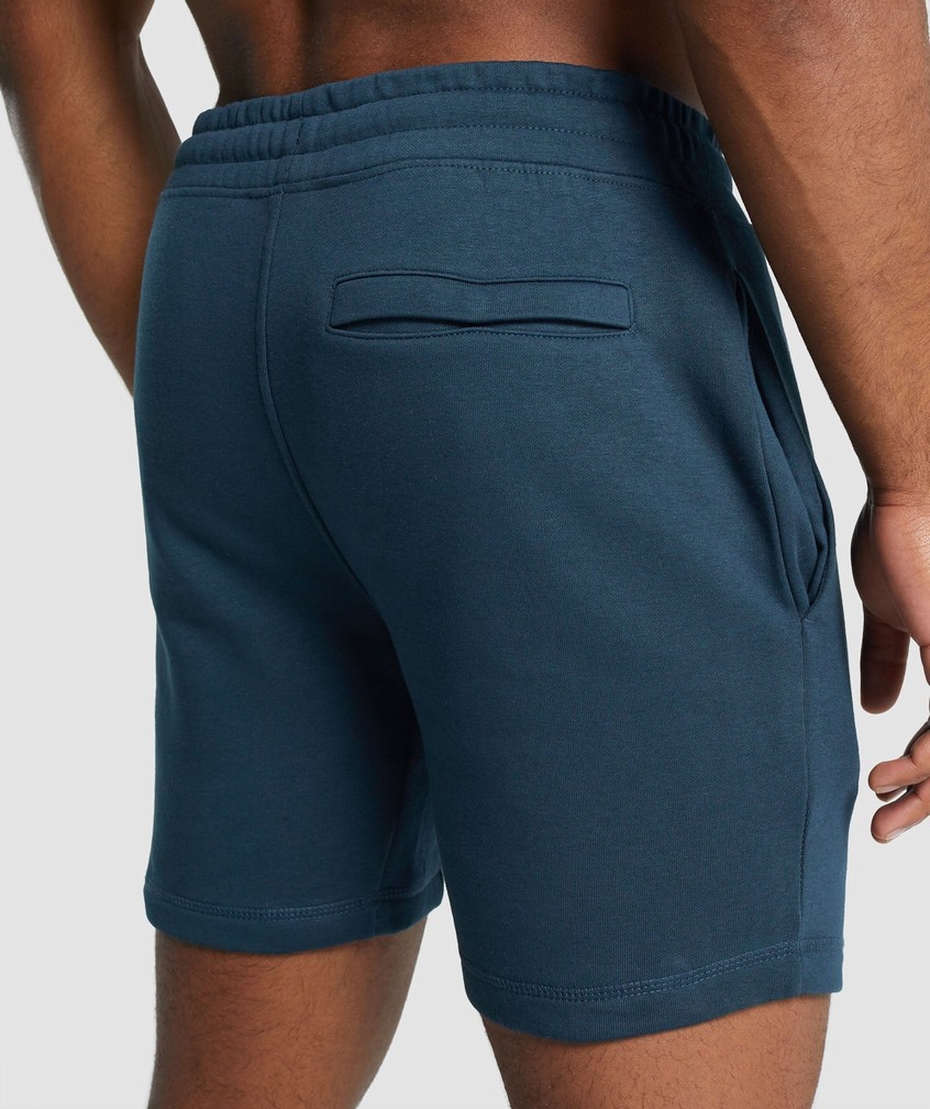 Navy Men's Gymshark Crest Shorts | USA-07213