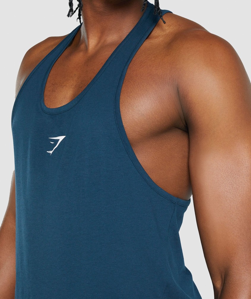 Navy Men's Gymshark Critical 2.0 Stringer | USA-07285