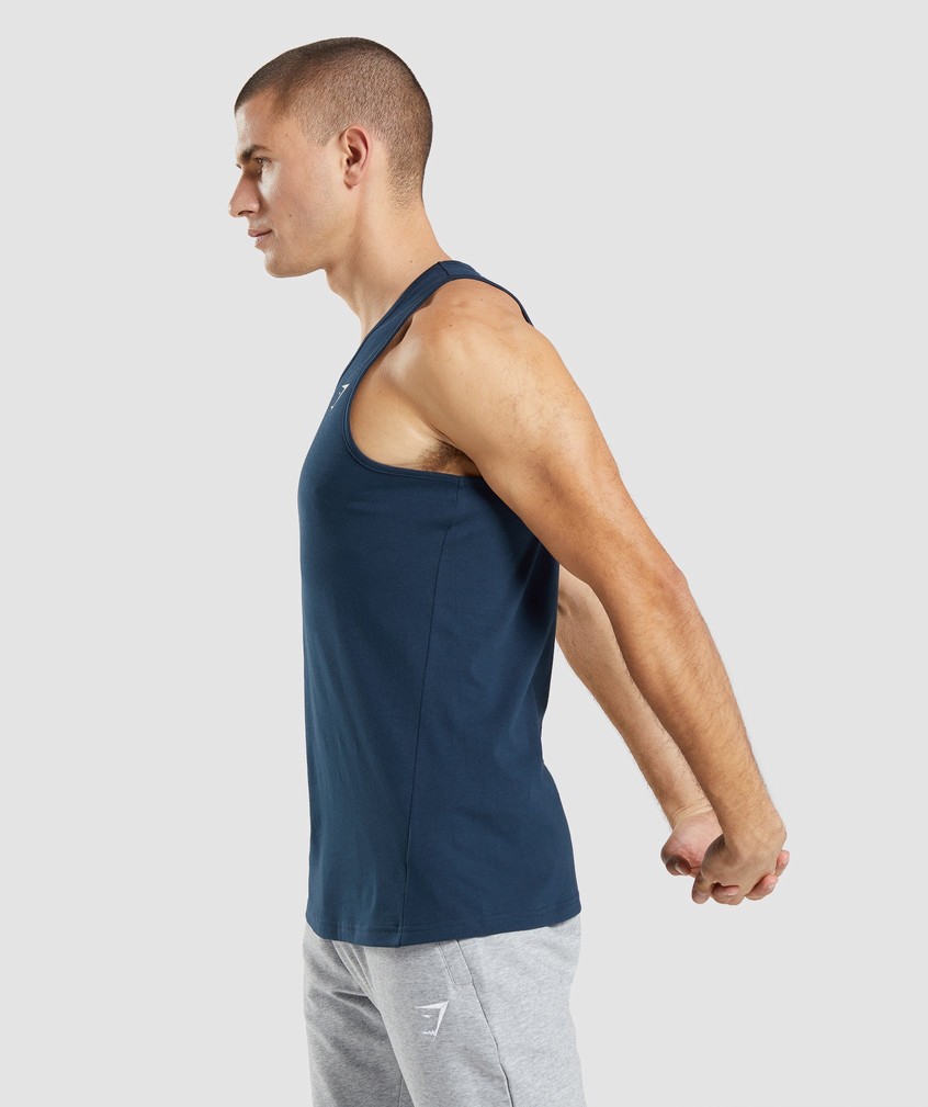 Navy Men's Gymshark Critical 2.0 Tank | USA-16708