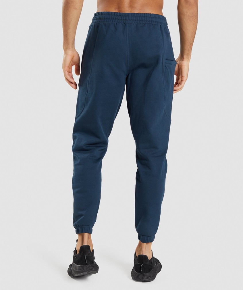 Navy Men's Gymshark Essential Joggers | USA-30742