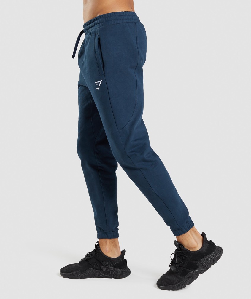 Navy Men's Gymshark Essential Joggers | USA-30742