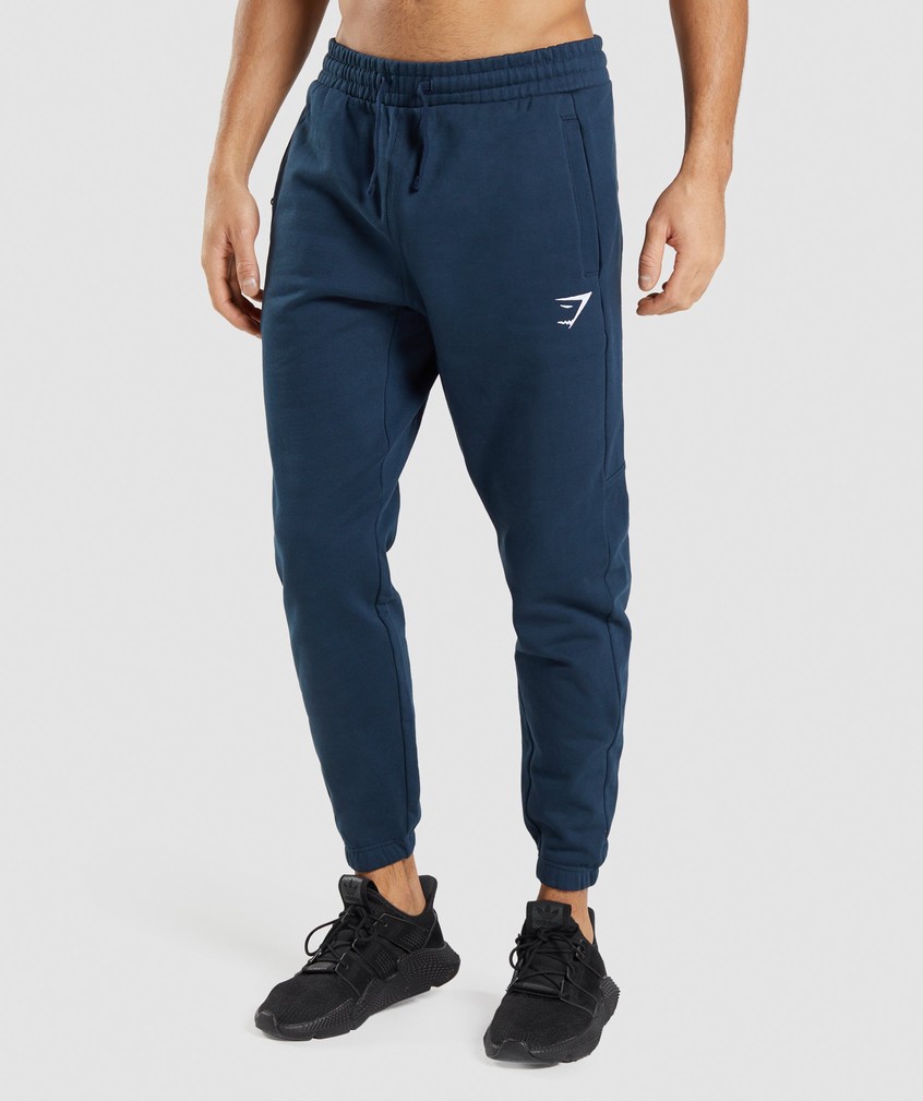 Navy Men\'s Gymshark Essential Joggers | USA-30742