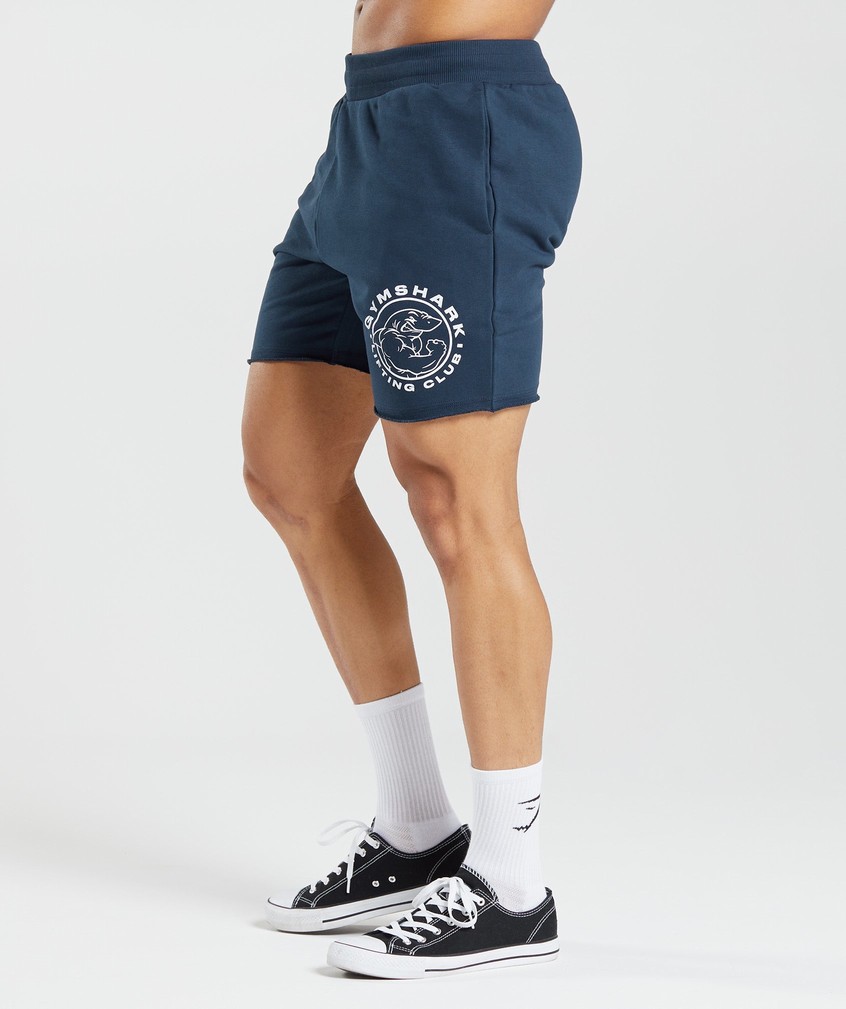 Navy Men's Gymshark Legacy Shorts | USA-34018