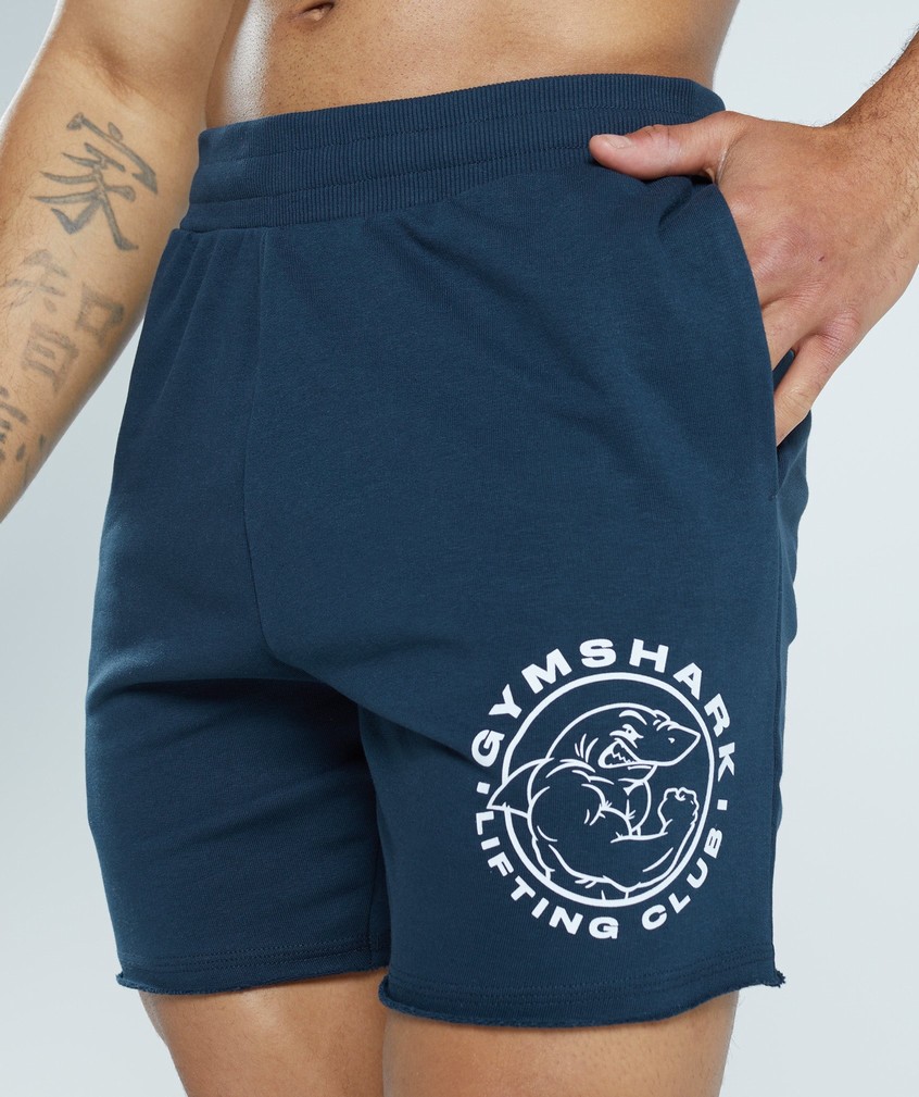 Navy Men's Gymshark Legacy Shorts | USA-34018