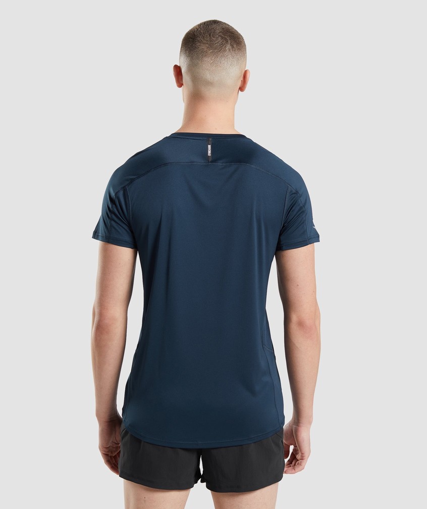 Navy Men's Gymshark Speed Evolve T-Shirts | USA-01725