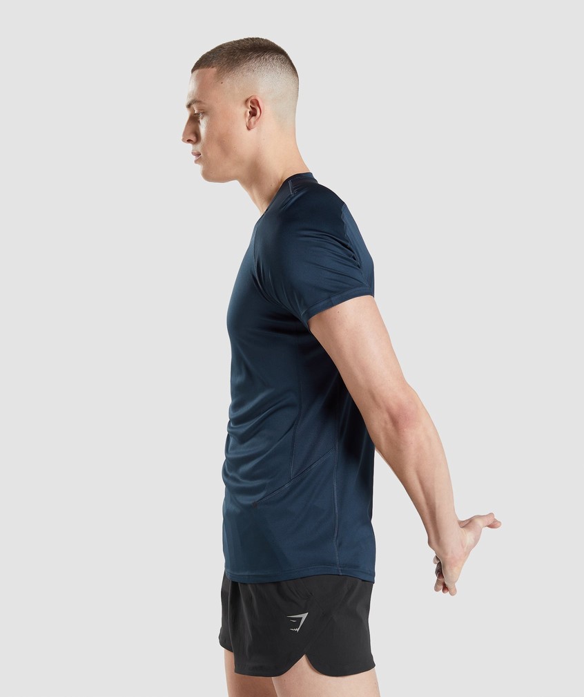 Navy Men's Gymshark Speed Evolve T-Shirts | USA-01725