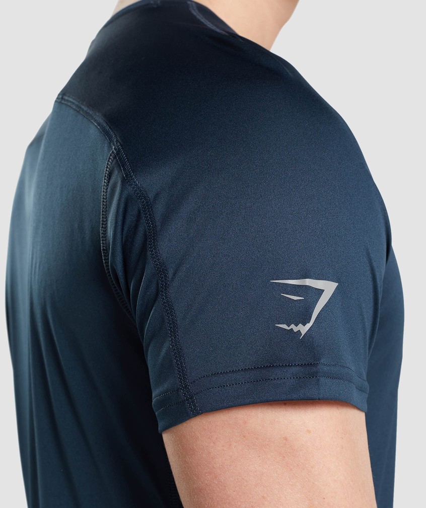 Navy Men's Gymshark Speed Evolve T-Shirts | USA-01725