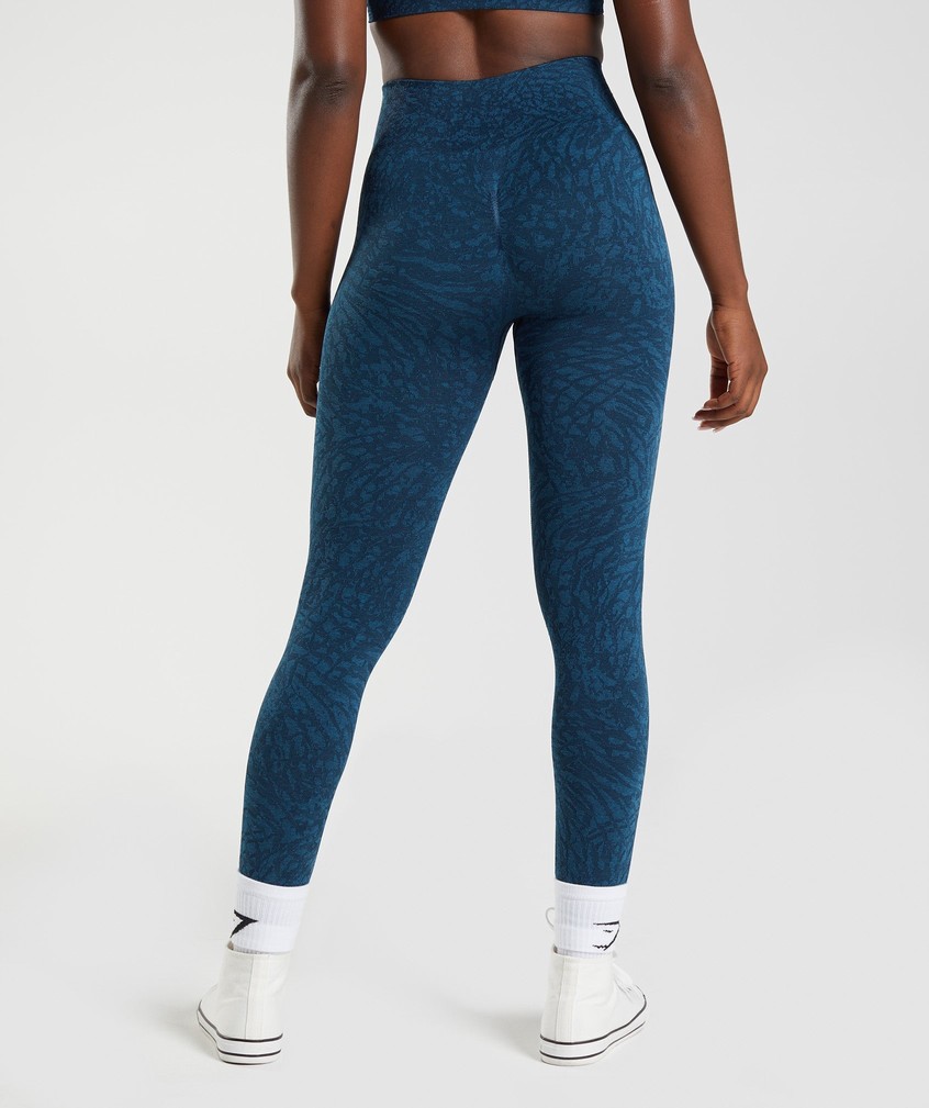 Navy Women's Gymshark Adapt Animal Seamless Leggings | USA-89357