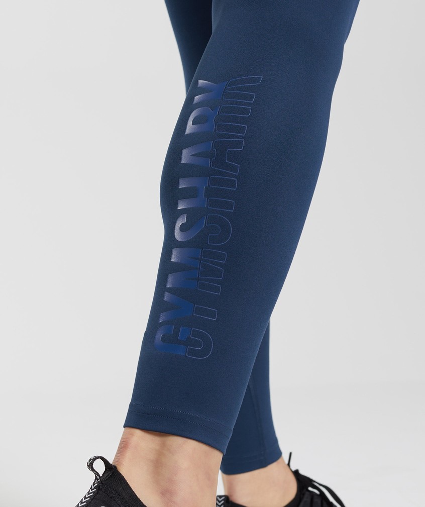 Navy Women's Gymshark Fraction Leggings | USA-60413